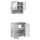 vidaXL Fürdőszoba bútor szett ajtóval 2 pcs Beton Szürke Faanyag & Fém