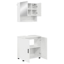 vidaXL Fürdőszoba bútor szett 2 pcs Magas Fényű Fehér Faanyag & Fém