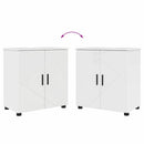 vidaXL Fürdőszoba bútor szett 2 pcs Magas Fényű Fehér Faanyag & Fém