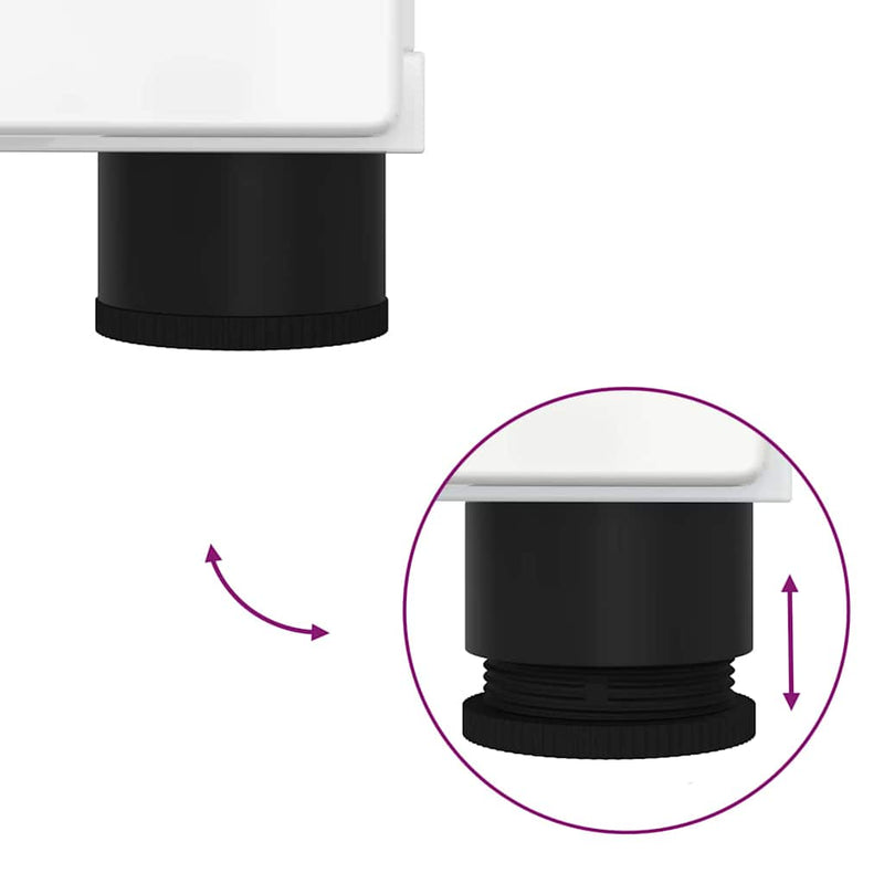 vidaXL Fürdőszoba bútor szett 2 pcs Magas Fényű Fehér Faanyag & Fém