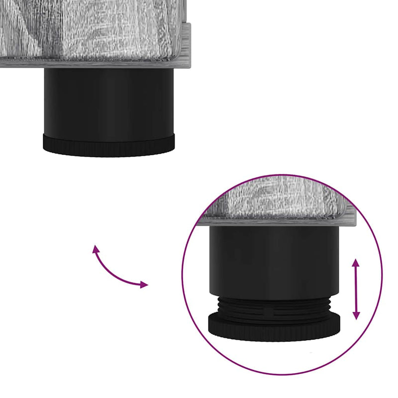 vidaXL Fürdőszoba bútor szett 2 pcs Szürke Sonoma Faanyag & Fém