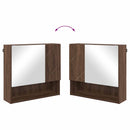 vidaXL Fürdőszoba bútor szett ajtóval 2 pcs Barna Tölgy Faanyag & Fém