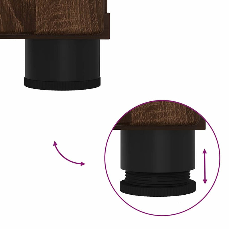 vidaXL Fürdőszoba bútor szett ajtóval 2 pcs Barna Tölgy Faanyag & Fém