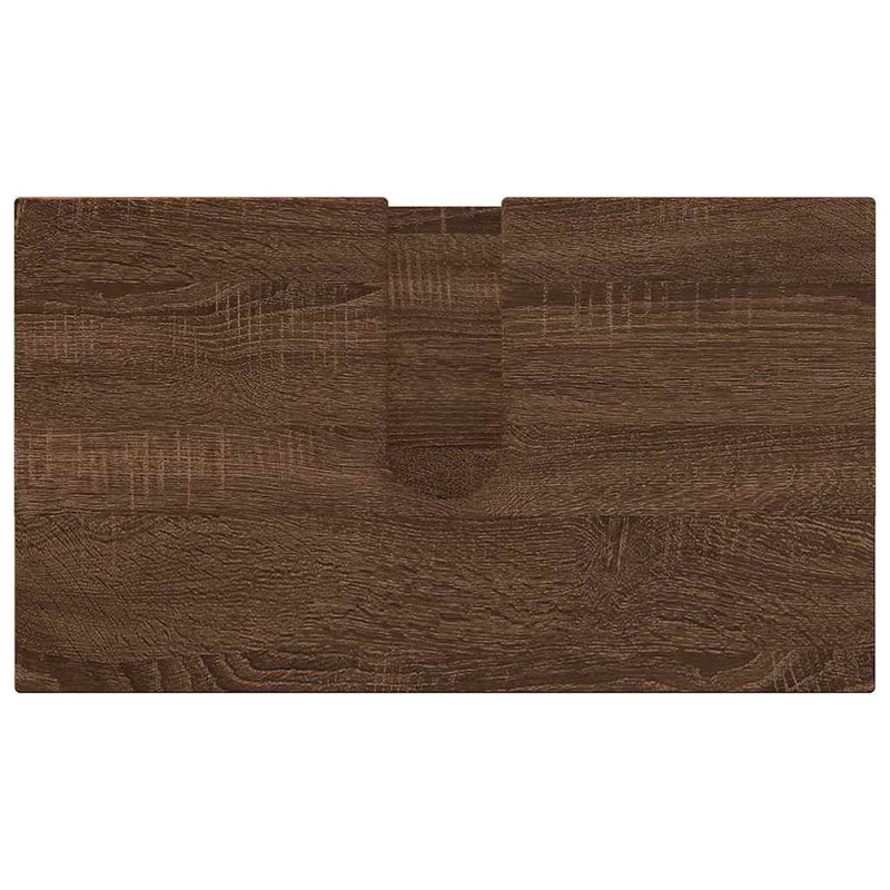 vidaXL Fürdőszoba bútor szett ajtóval 2 pcs Barna Tölgy Faanyag & Fém