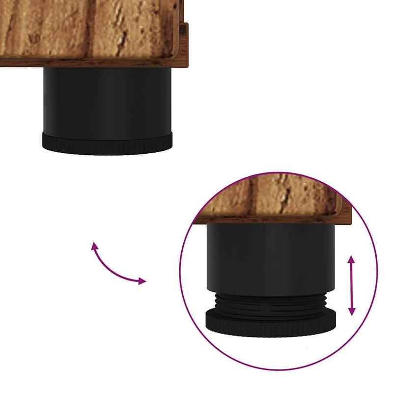 vidaXL Fürdőszoba bútor szett tárolóval 2 pcs Öreg fa Faanyag & Fém