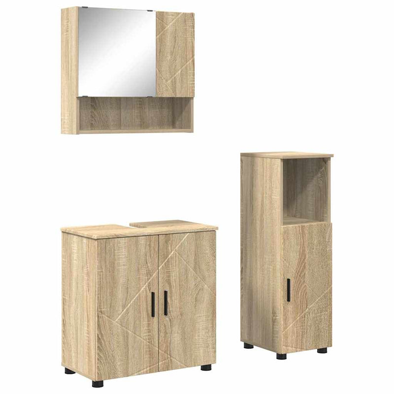 vidaXL Fürdőszoba bútor szett 3 pcs sonoma tölgy 61 x 35 x 64 cm