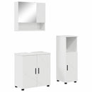 vidaXL Fürdőszoba bútor szett 3 pcs Magas Fényű Fehér Faanyag & Fém