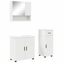 vidaXL Fürdőszoba bútor szett fiókkal 3 pcs Fehér Faanyag & Fém