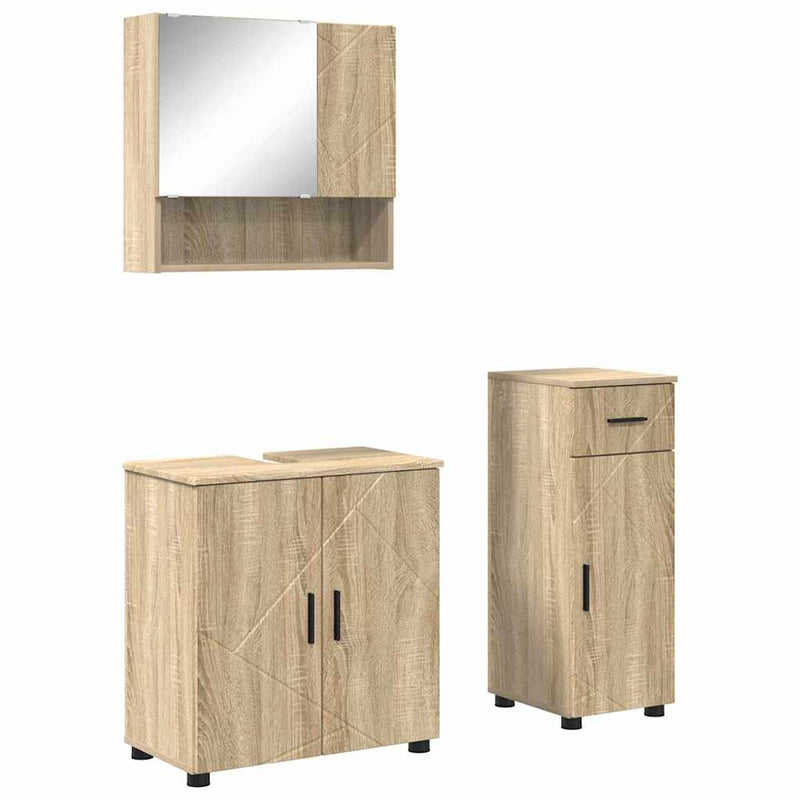 vidaXL Fürdőszoba bútor szett 3 pcs sonoma tölgy 61 x 35 x 64 cm