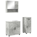 vidaXL Fürdőszoba bútor szett fiókkal 3 pcs Beton Szürke Faanyag & Fém