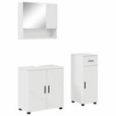 vidaXL Fürdőszoba bútor szett 3 pcs Magas Fényű Fehér Faanyag & Fém