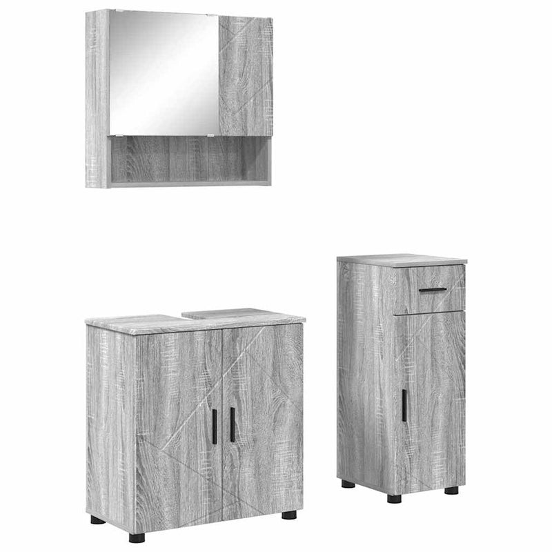 vidaXL Fürdőszoba bútor szett 3 pcs Szürke sonoma 61 x 35 x 64 cm