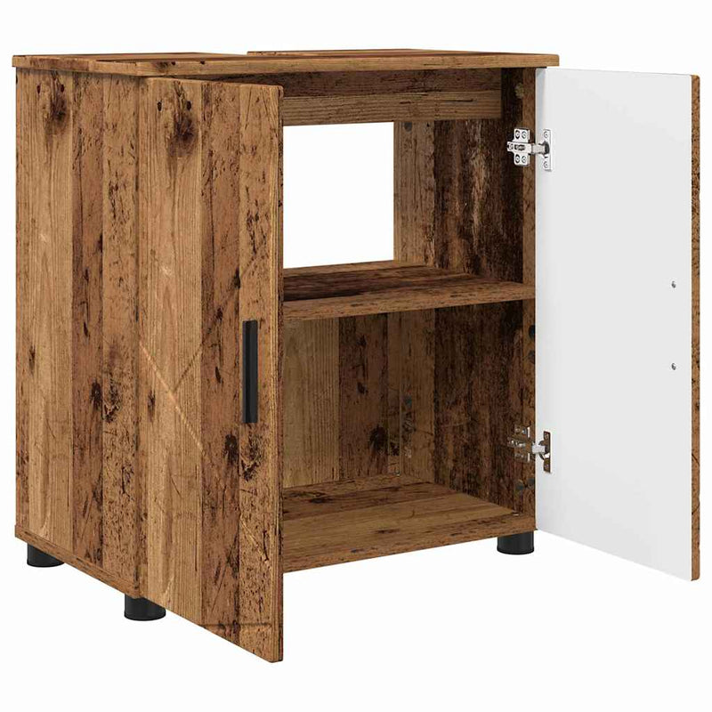 vidaXL Fürdőszoba bútor szett 3 pcs Régi fa 61 x 35 x 64 cm Faanyag