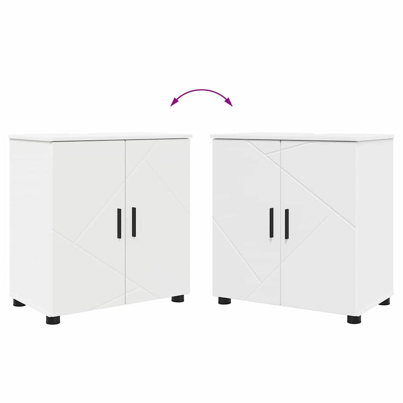 vidaXL Fürdőszoba bútor szett 4 pcs Fehér 61 x 35 x 64 cm Faanyag