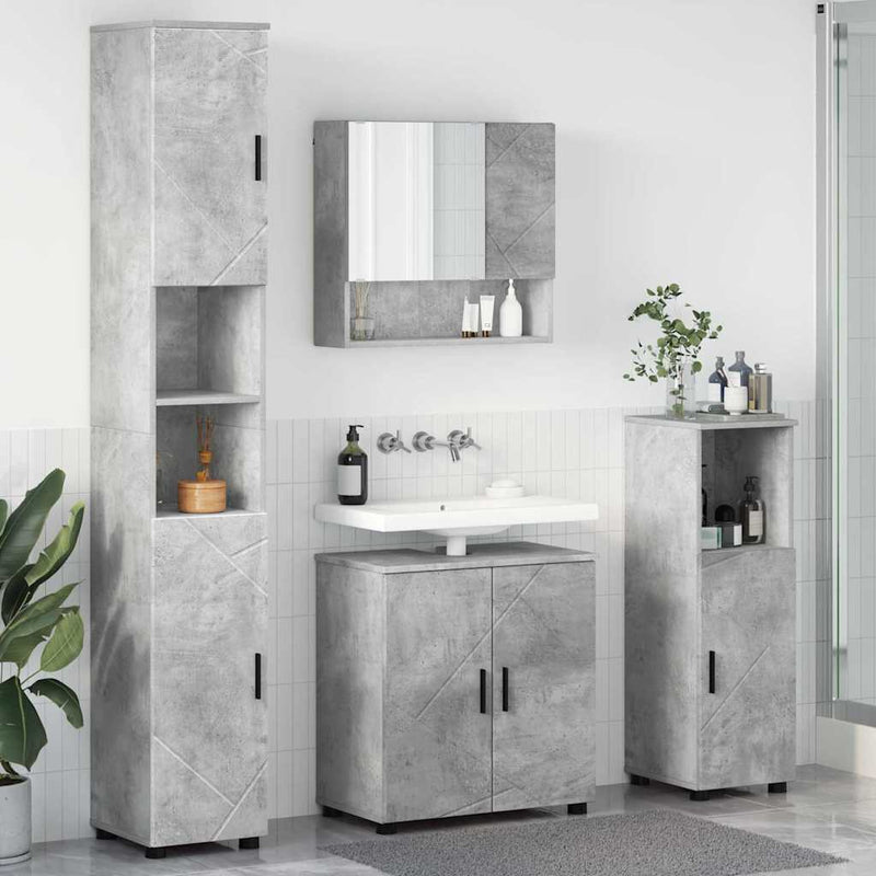 vidaXL Fürdőszoba bútor szett 4 pcs Beton szürke 61 x 35 x 64 cm