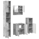 vidaXL Fürdőszoba bútor szett ajtóval 4 pcs Beton Szürke Faanyag & Fém