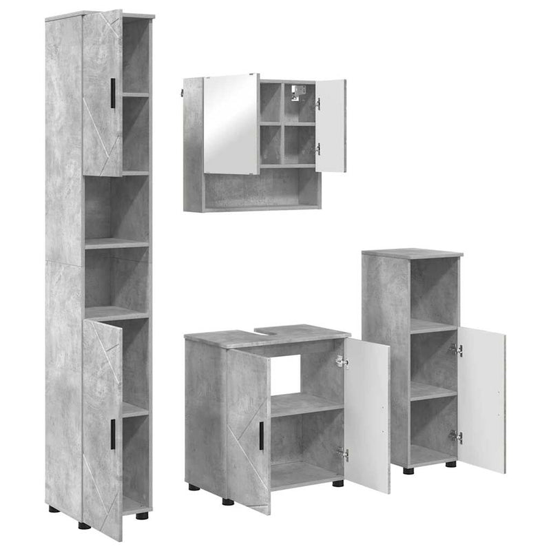 vidaXL Fürdőszoba bútor szett 4 pcs Beton szürke 61 x 35 x 64 cm