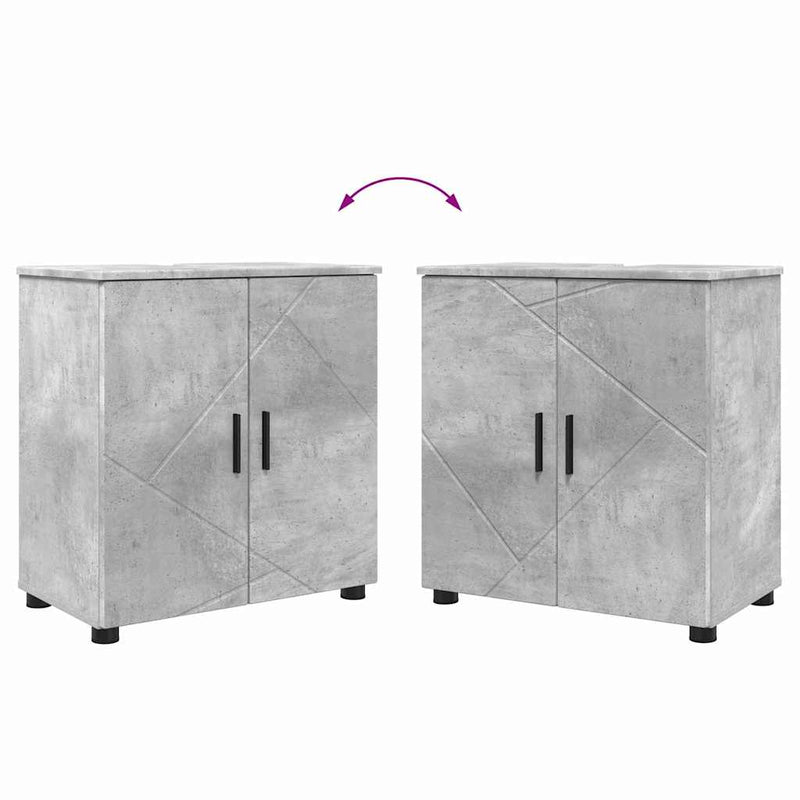 vidaXL Fürdőszoba bútor szett 4 pcs Beton szürke 61 x 35 x 64 cm