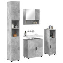 vidaXL Fürdőszoba bútor szett ajtóval 4 pcs Beton Szürke Faanyag & Fém