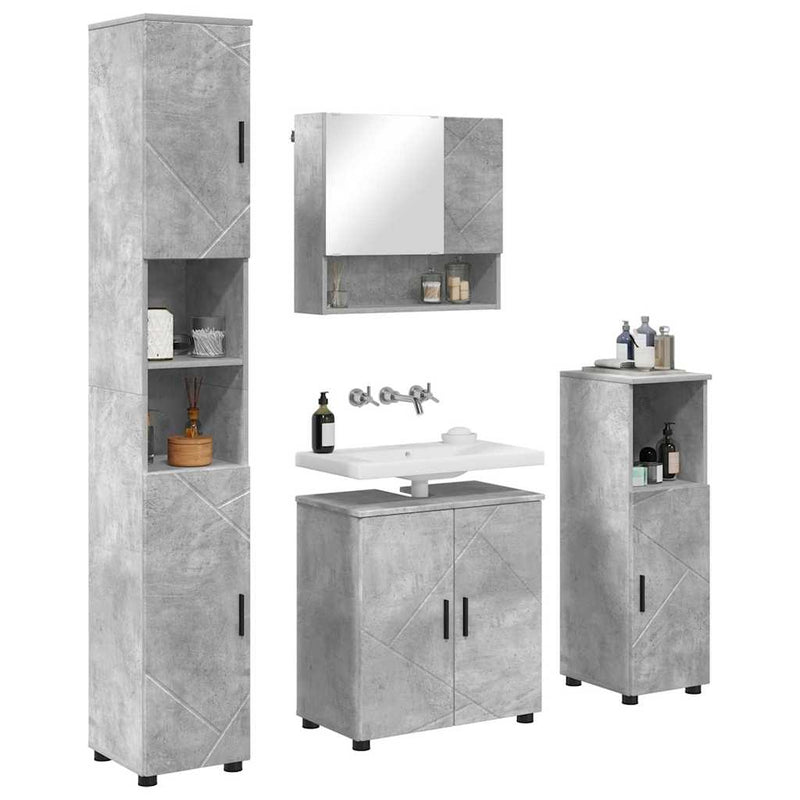 vidaXL Fürdőszoba bútor szett 4 pcs Beton szürke 61 x 35 x 64 cm