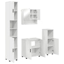 vidaXL Fürdőszoba bútor szett 4 pcs Magas Fényű Fehér Faanyag & Fém