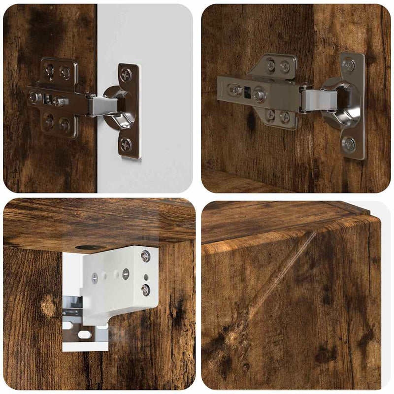 vidaXL Fürdőszoba bútor szett 4 pcs Füstölt tölgy 61 x 35 x 64 cm