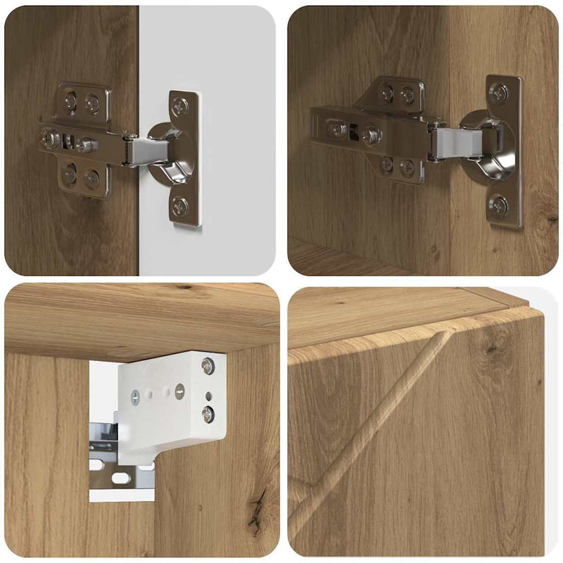 vidaXL Fürdőszoba bútor szett 4 pcs kézműves tölgy 61 x 35 x 64 cm