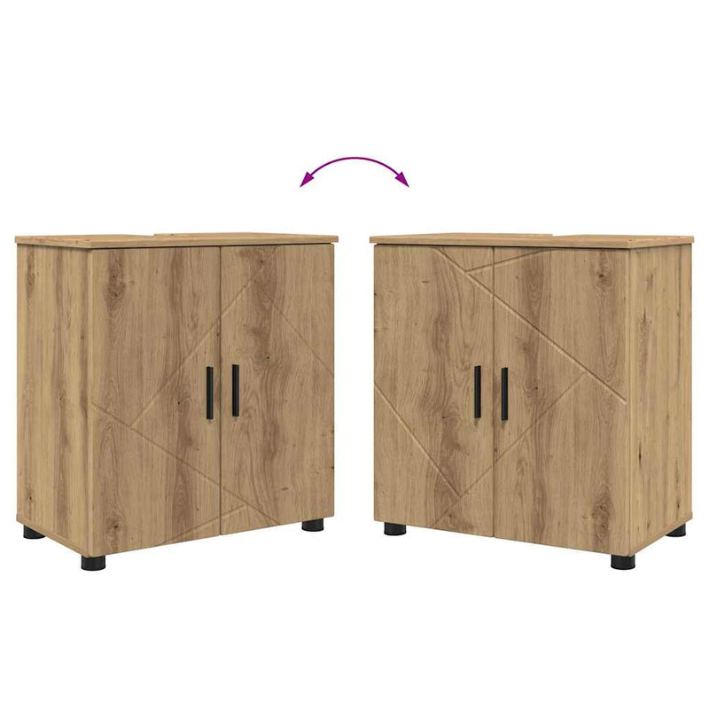 vidaXL Fürdőszoba bútor szett 4 pcs kézműves tölgy 61 x 35 x 64 cm