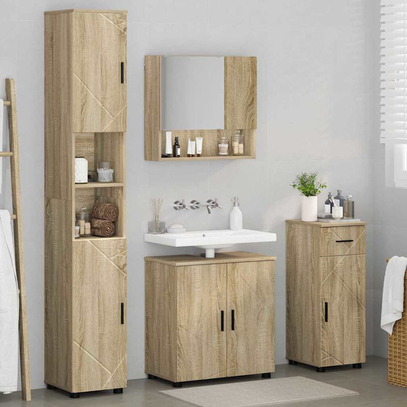 vidaXL Fürdőszoba bútor szett 4 pcs sonoma tölgy 61 x 35 x 64 cm