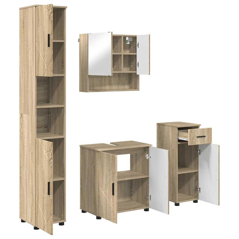vidaXL Fürdőszoba bútor szett 4 pcs sonoma tölgy 61 x 35 x 64 cm