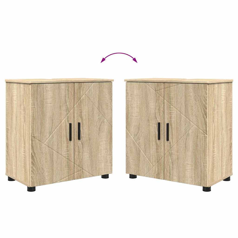 vidaXL Fürdőszoba bútor szett 4 pcs sonoma tölgy 61 x 35 x 64 cm