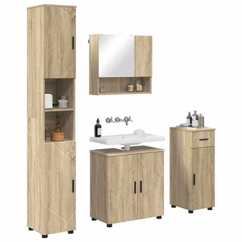 vidaXL Fürdőszoba bútor szett 4 pcs sonoma tölgy 61 x 35 x 64 cm