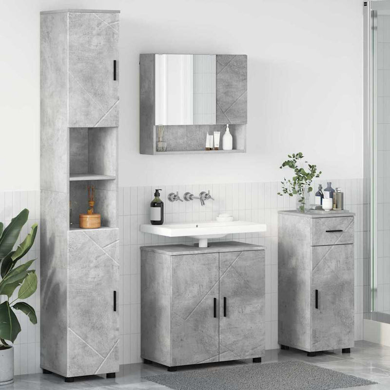 vidaXL Fürdőszoba bútor szett 4 pcs Beton szürke 61 x 35 x 64 cm
