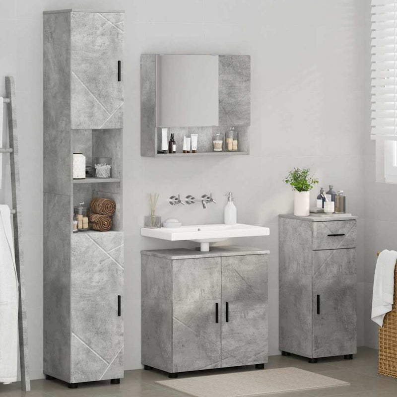vidaXL Fürdőszoba bútor szett 4 pcs Beton szürke 61 x 35 x 64 cm