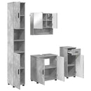 vidaXL Fürdőszoba bútor szett fiókkal 4 pcs Beton Szürke Faanyag & Fém