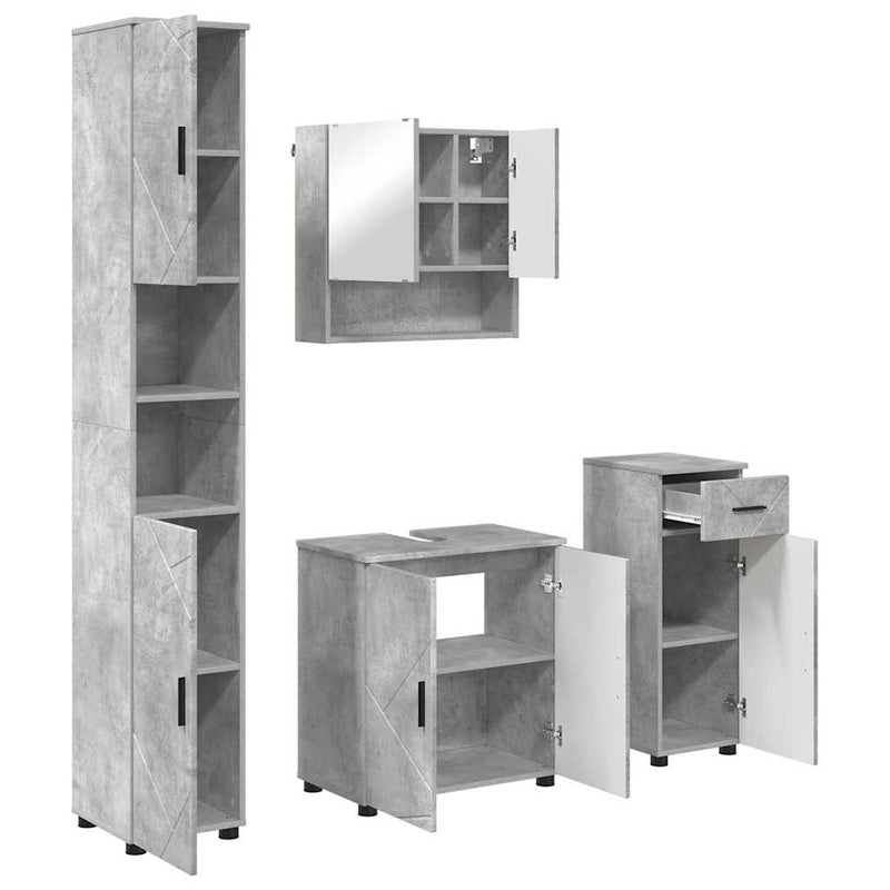vidaXL Fürdőszoba bútor szett 4 pcs Beton szürke 61 x 35 x 64 cm