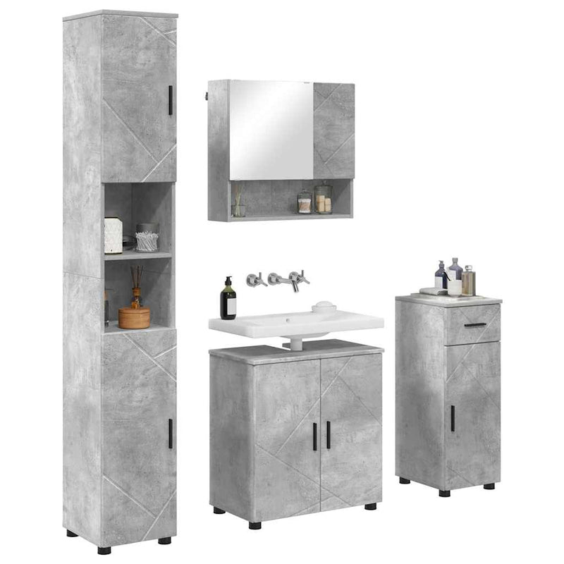 vidaXL Fürdőszoba bútor szett 4 pcs Beton szürke 61 x 35 x 64 cm