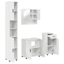vidaXL Fürdőszoba bútor szett 4 pcs Magas Fényű Fehér Faanyag & Fém