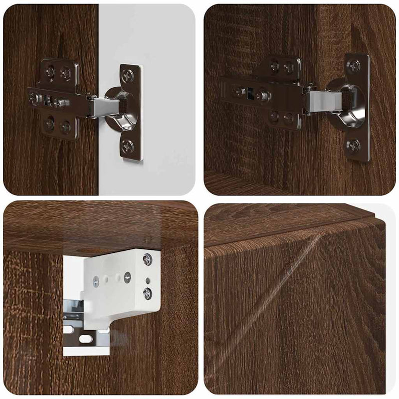 vidaXL Fürdőszoba bútor szett 4 pcs barna tölgy 61 x 35 x 64 cm