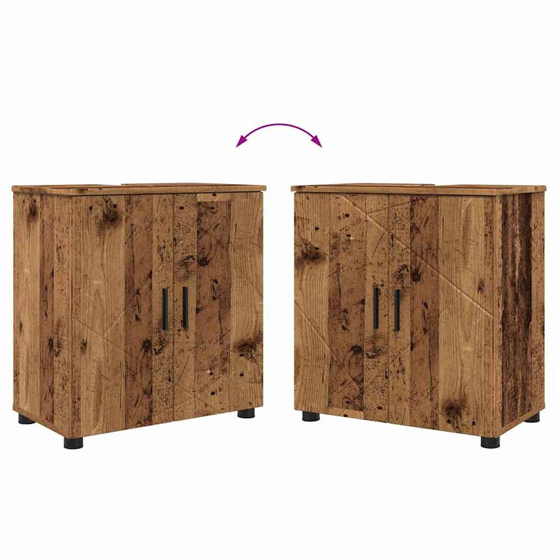 vidaXL Fürdőszoba bútor szett 4 pcs Régi fa 61 x 35 x 64 cm Faanyag