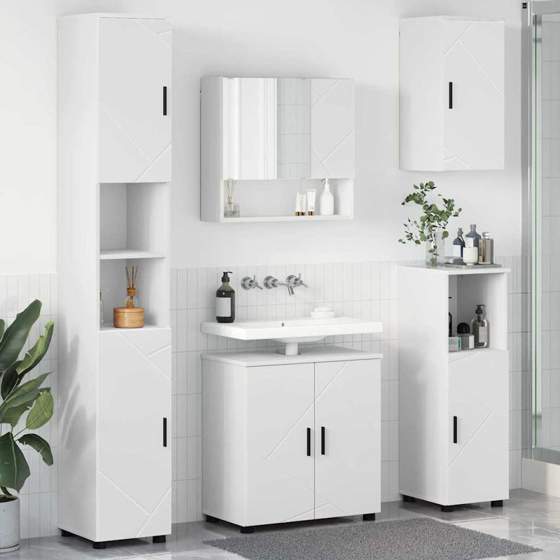 vidaXL Fürdőszoba bútor szett 5 pcs Fehér 61 x 35 x 64 cm Faanyag
