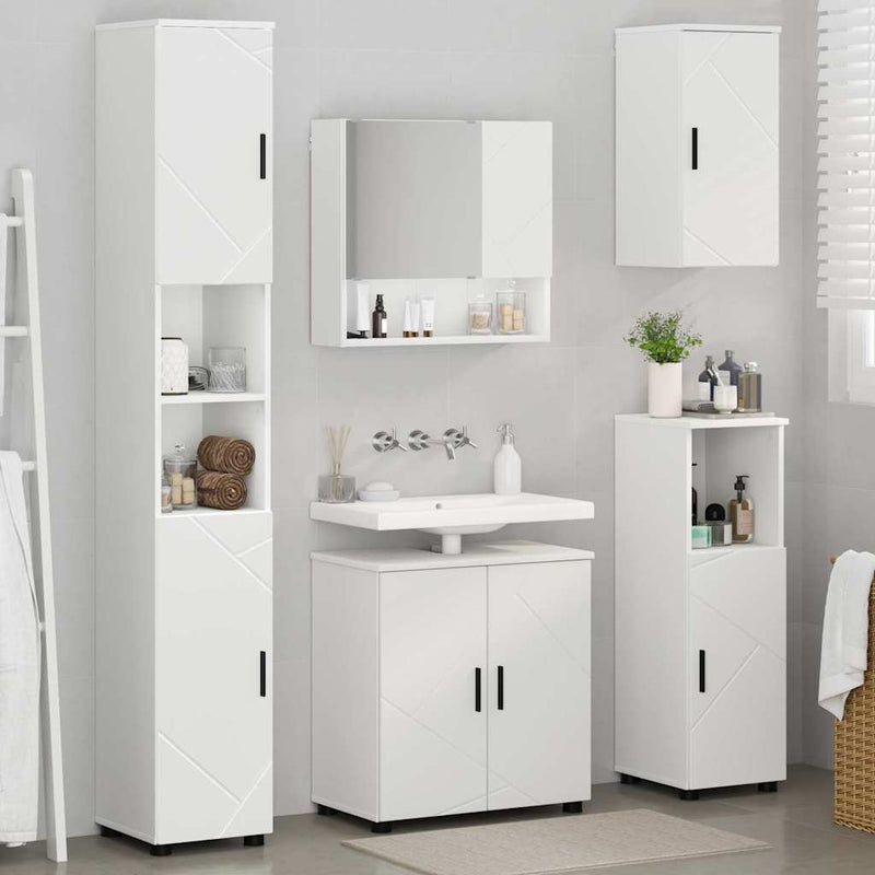 vidaXL Fürdőszoba bútor szett 5 pcs Fehér 61 x 35 x 64 cm Faanyag