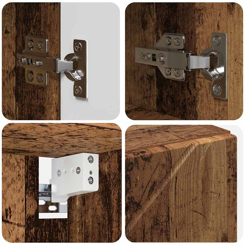 vidaXL Fürdőszoba bútor szett 5 pcs Régi fa 61 x 35 x 64 cm Faanyag