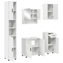 vidaXL Fürdőszoba bútor szett fiókkal 5 pcs Fehér Faanyag & Fém