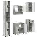 vidaXL Fürdőszoba bútor szett fiókkal 5 pcs Beton Szürke Faanyag & Fém
