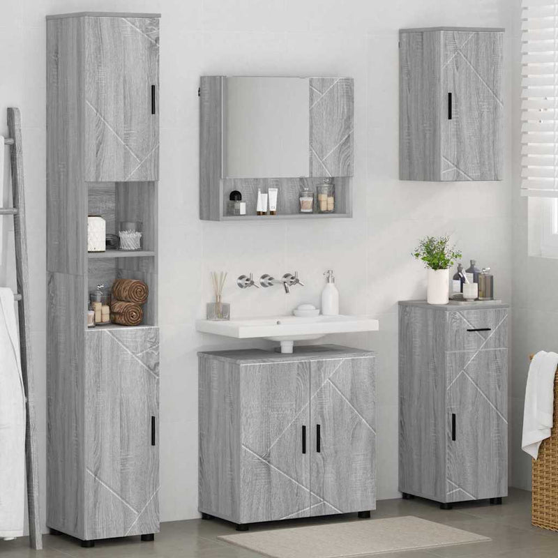 vidaXL Fürdőszoba bútor szett 5 pcs Szürke sonoma 61 x 35 x 64 cm