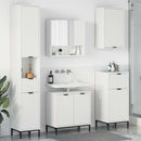 vidaXL Fürdőszoba bútor szett fiókkal tárolóval Fehér Műanyag fa, fém