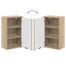 vidaXL Fürdőszoba bútor szett fiókkal Sonoma tölgy Műanyag fa, fém