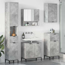 vidaXL Fürdőszoba bútor szett fiókkal Beton Szürke Műanyag fa, fém