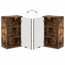 vidaXL Fürdőszoba bútor szett fiókkal Füstölt tölgy Műanyag fa, fém